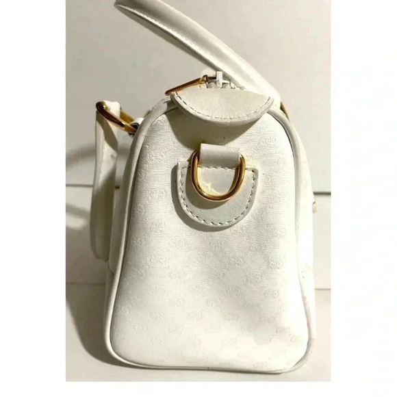 Gucci white  micro monogram canvas leather satchel handbag - Picture 12 of 12